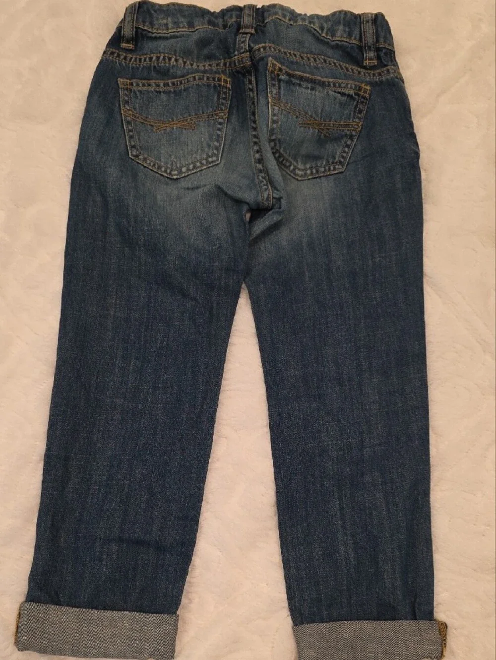 GAP Boyfriend Jeans in Medium Blue Distressed Wash